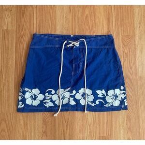 Blue Floral Mini Skirt